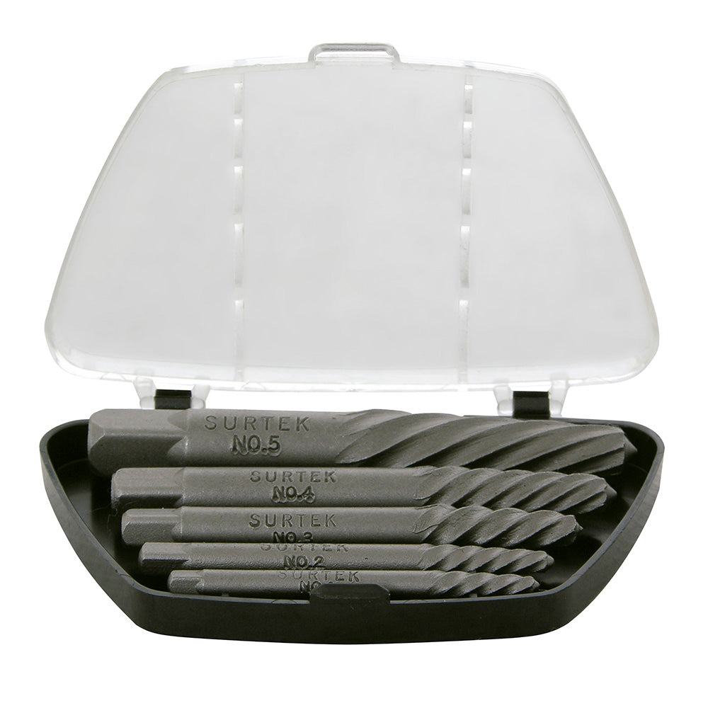 Juego extractor "cola de cochino" para tornillos 5pzs Surtek