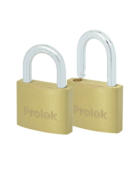 Juego de 2 candados latón gancho corto 40mm Prolok