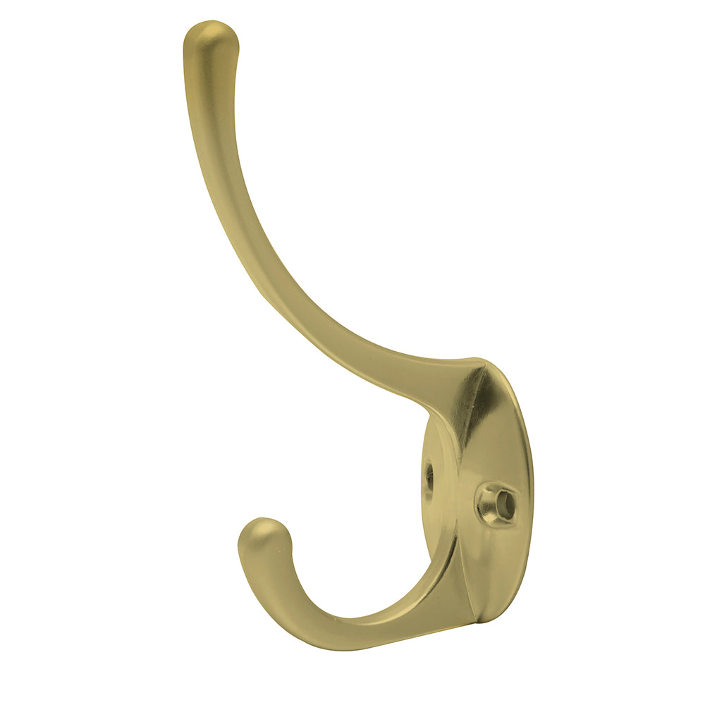 Gancho perchero para sombrero y abrigo latón brillante Lock