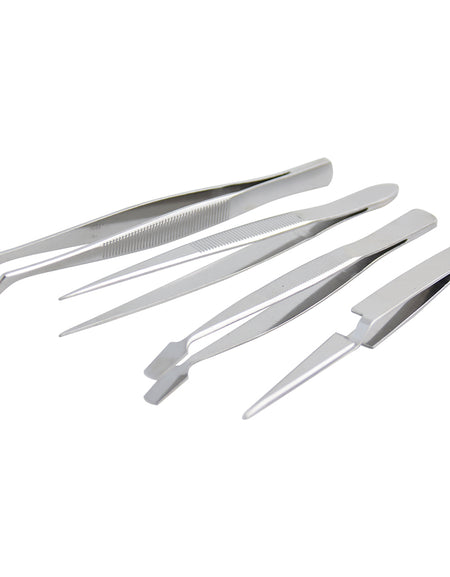 Juego de 4 pinzas precisión tipo tweezer Surtek