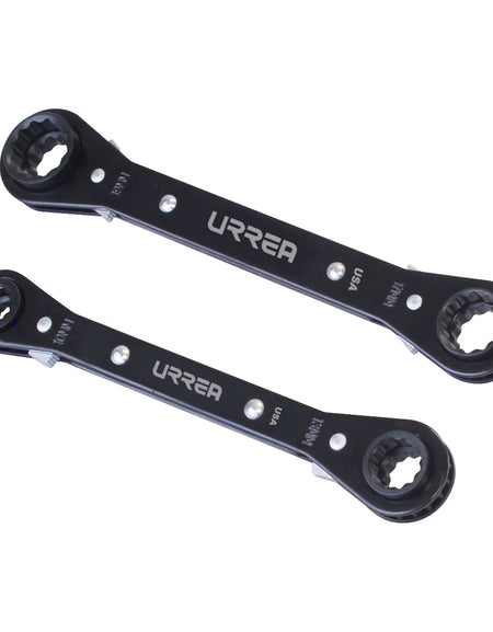 Juego de 2 llaves de matraca 4 en 1, métricas Urrea