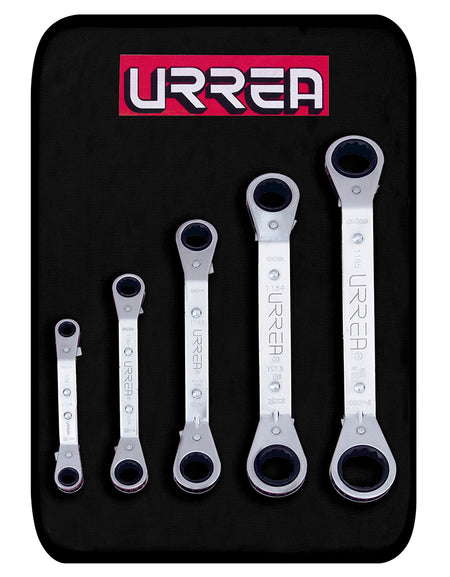 Juego 5 llaves de estrías de matraca planas pulgadas Urrea