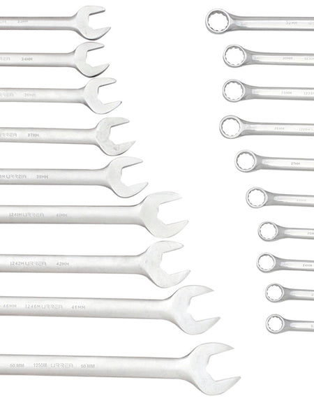 Juego 19 llaves combinadas pulido espejo 12 puntas met Urrea