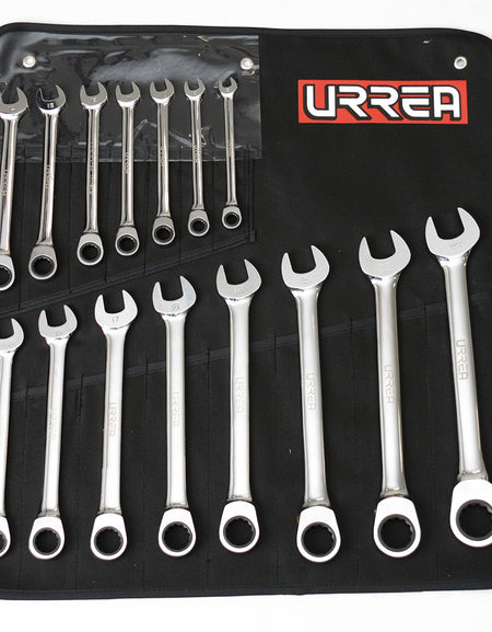 Juego de 12 llaves combinadas matraca en pulgadas Urrea