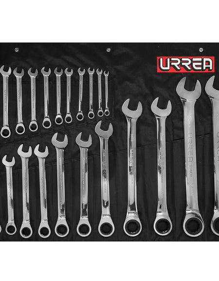 Juego de 22 llaves combinadas matraca métricas Urrea