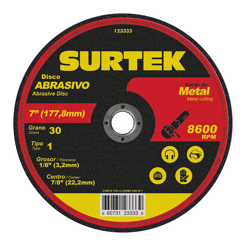 Disco t/1 metal 7x1/8" Surtek