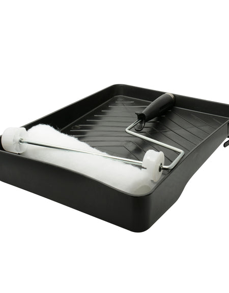 Surtek Kit para pintura de 3 piezas. Incluye repuesto para rodillos de 9” (228,6mm), maneral para rodillos de 9” (228,6mm) y base para rodillos de 10,4” (266mm) x 14,1” (359mm).