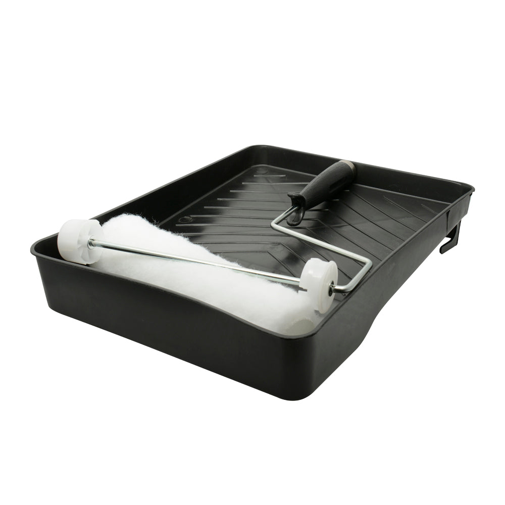 Surtek Kit para pintura de 3 piezas. Incluye repuesto para rodillos de 9” (228,6mm), maneral para rodillos de 9” (228,6mm) y base para rodillos de 10,4” (266mm) x 14,1” (359mm).