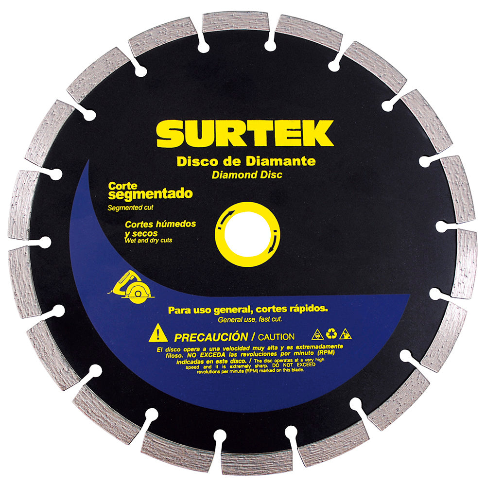 Disco de diamante corte segmentado 4 1/2" Surtek
