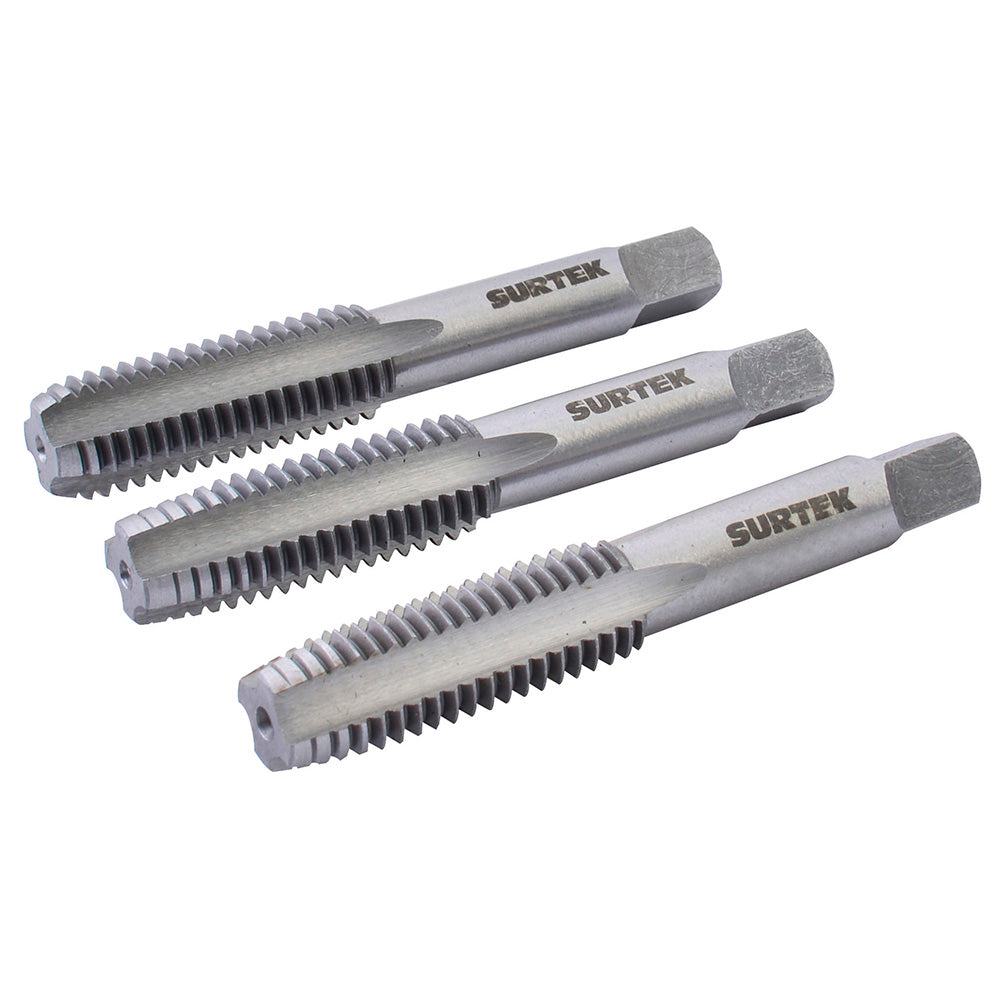 Juego de 3 machuelos acero alta velocidad 1/2"-13NC Surtek
