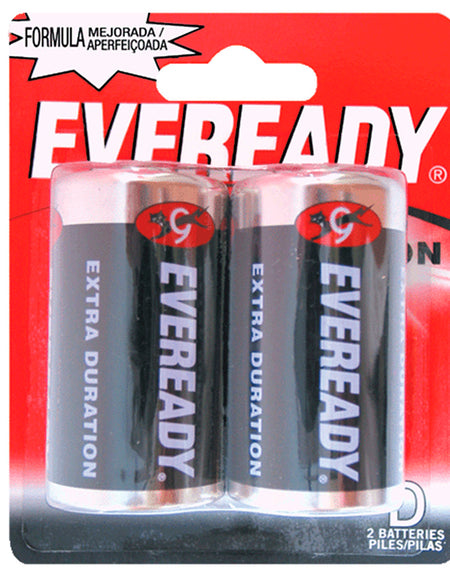 Pila alcalina marca Eveready® D con 2 piezas Surtek