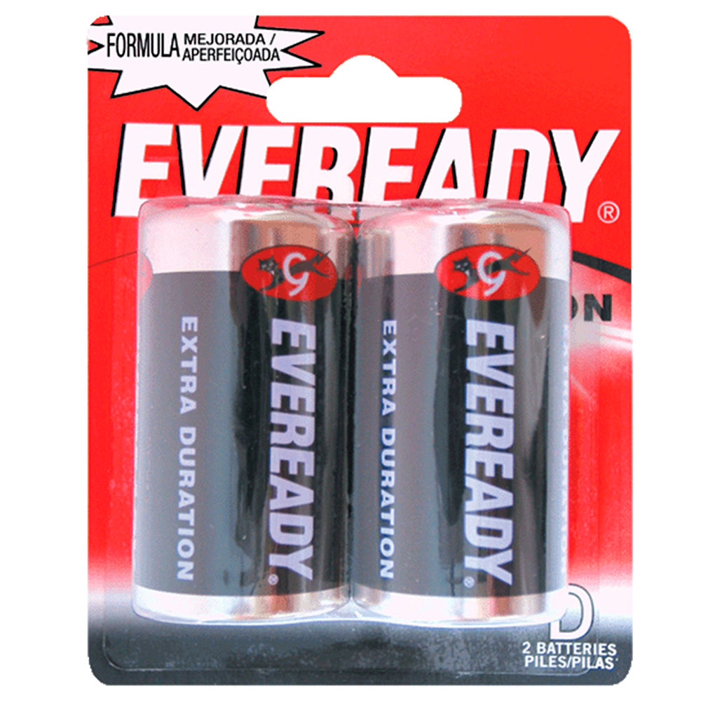 Pila alcalina marca Eveready® D con 2 piezas Surtek