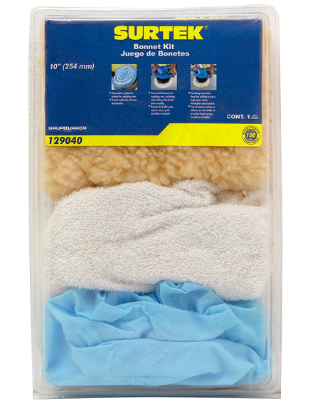 Juego de 7 bonetes para pulidora 10" Surtek