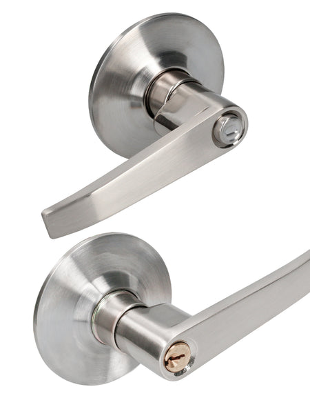 Manija recta tubular, níquel satín, recámara/entrada Prolok.