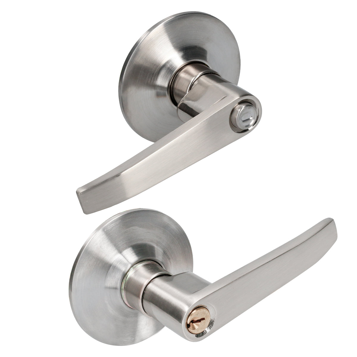 Manija recta tubular, níquel satín, recámara/entrada Prolok.