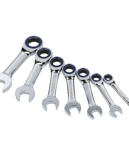 Jgo 7 llaves comb cortas matraca flexibles métrico Urrea