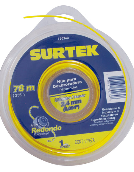 Surtek Nylon p/ desbrozadora en doble blíster 2.4mm x 78 mt
