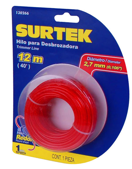 Nylon para desbrozadora en blíster 2.7mm x 15 mt Surtek