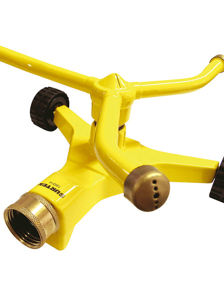 Aspersor estacionario con ruedas giratorio, 3 brazos Surtek