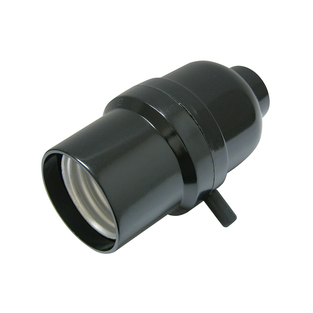 Portalámpara con apagador de paso negro 250V Surtek