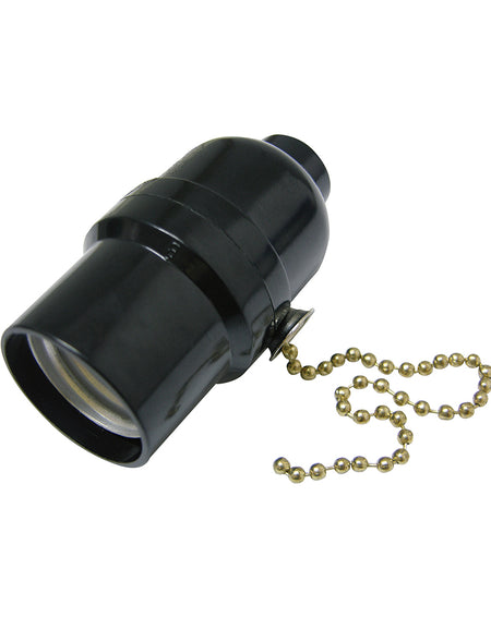 Portalámpara con cadena negro 250V Surtek