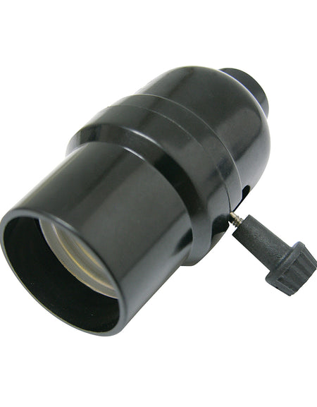 Portalámpara con apagador de llave negro 250V Surtek