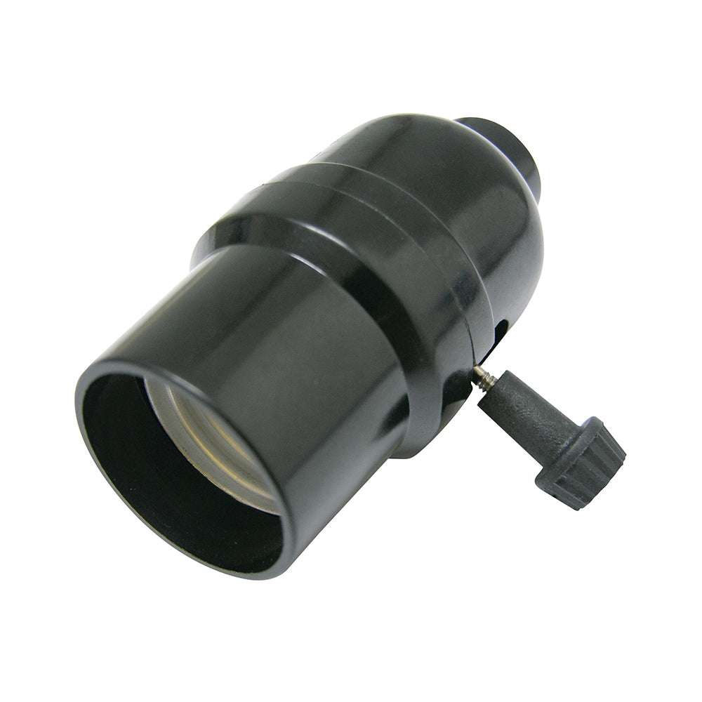 Portalámpara con apagador de llave negro 250V Surtek