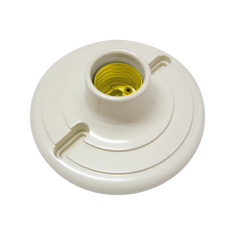 Portalámpara de baquelita redondo para techo 4" 127V Surtek