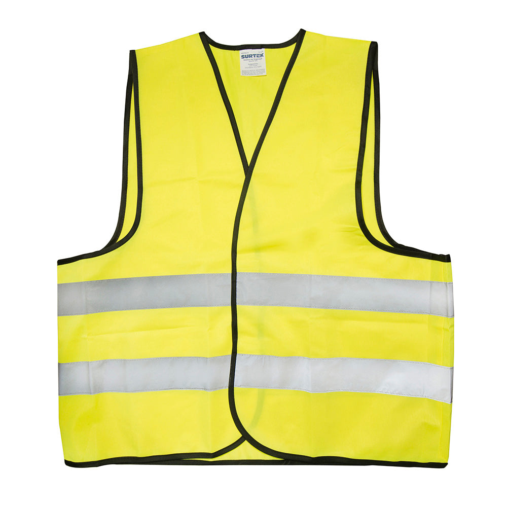 Chaleco seguridad tela amarillo cintas reflejantes Surtek