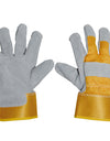 Guantes unitalla carnaza y loneta, gris y amarillo Surtek