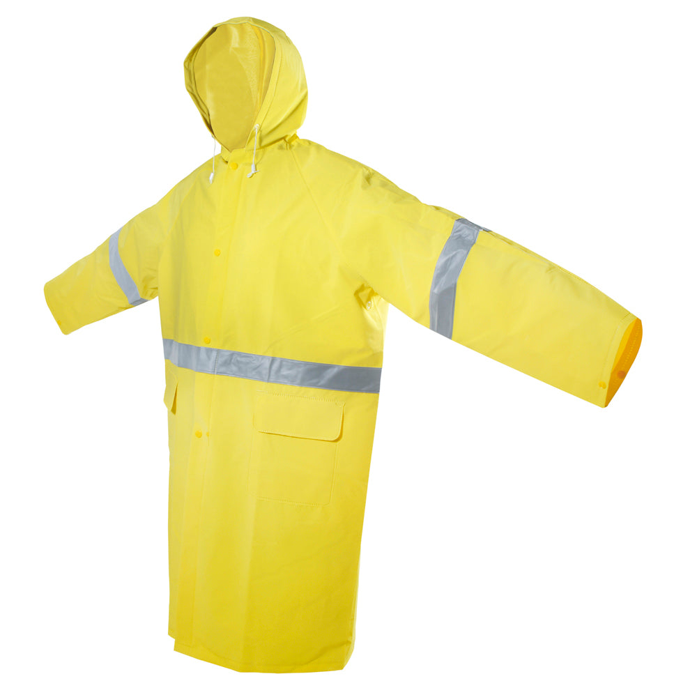 Surtek Gabardina impermeable con reflejante color amarillo extra-grande