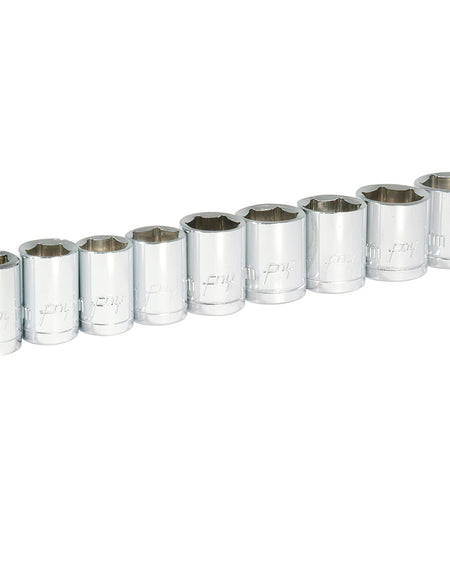 Juego de 9 dados métricos 3/8" en riel Foy