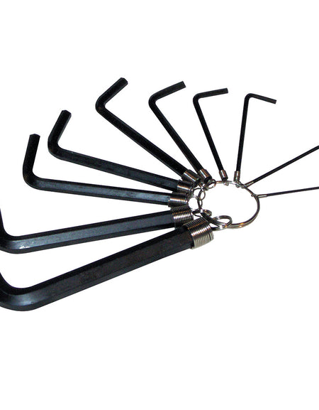 Juego de 10 llaves hexagonales "L" métricas en argolla Foy