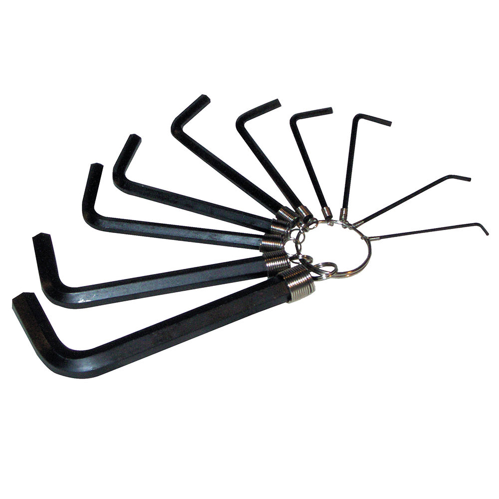 Juego de 10 llaves hexagonales "L" métricas en argolla Foy