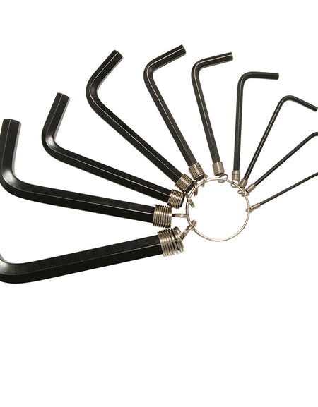 Juego 10 llaves hexagonales "L" en pulgadas en argolla Foy