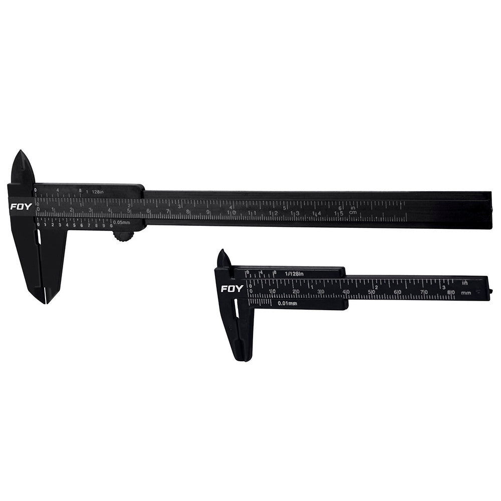 Juego 2 calibradores pie de rey vernier plástico 3" y 6" Foy