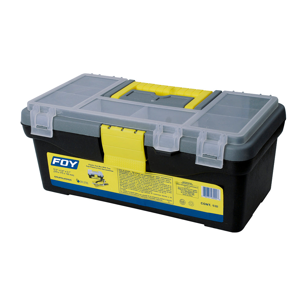 Caja portaherramientas plástica con organizadora 12.5" Foy
