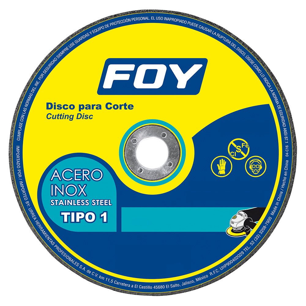 Disco t/1 inox 7"x2mm Foy