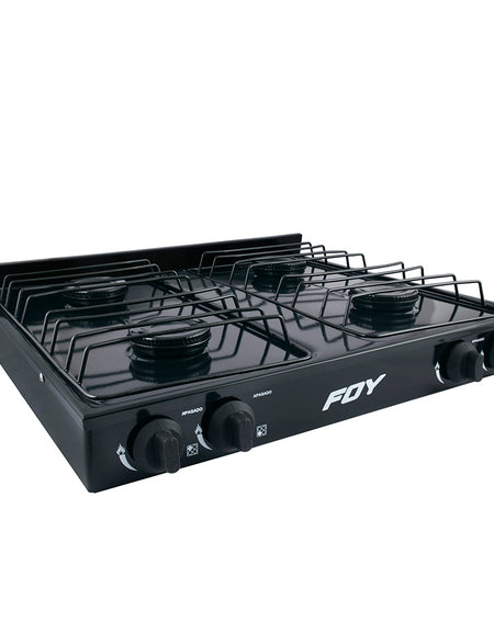 Estufa gas 4 quemadores negro Foy