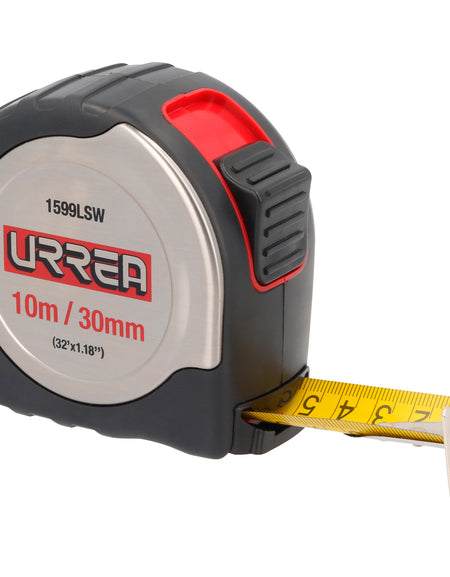 Flexómetro de acero inoxidable 10m x 30 mm Urrea