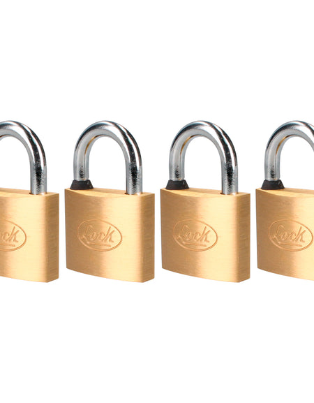 Juego de 4 candados latón gancho corto 40mm Lock