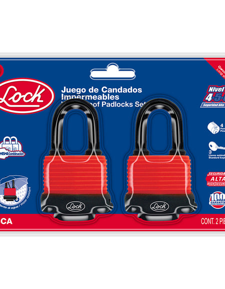 Jgo 2 candado imperm cort 40mm Lock