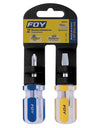 Juego de 2 destornilladores mango PVC 1/4" x 1-1/2" Foy