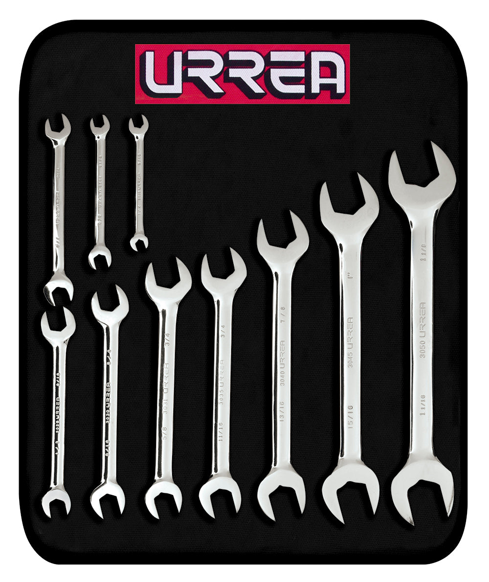 Juego de 10 llaves españolas pulido espejo en pulgadas Urrea