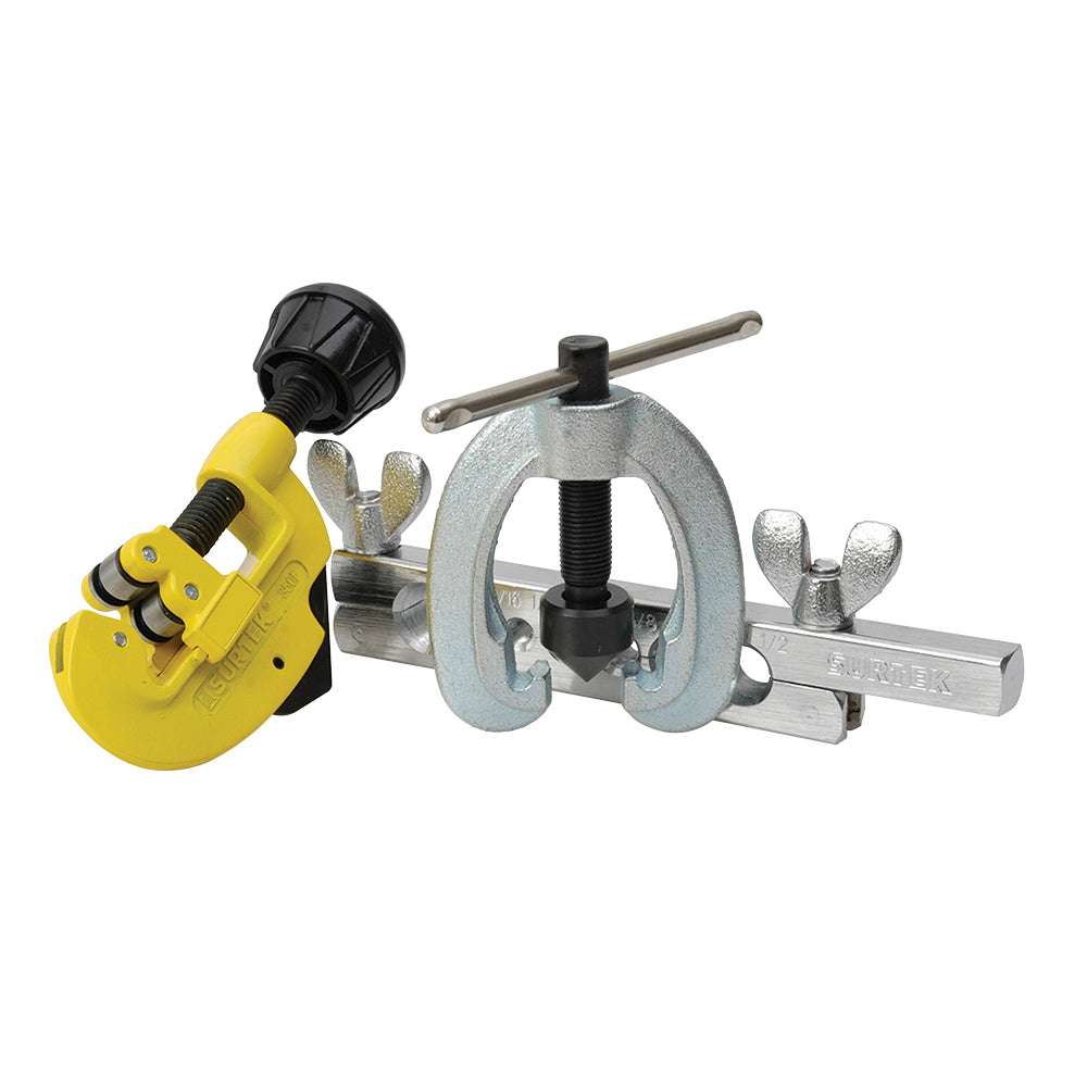 Surtek Juego prof. de avellanador, prensa y cortatubos