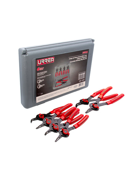 Juego de 6 pinzas para anillos de retención Urrea