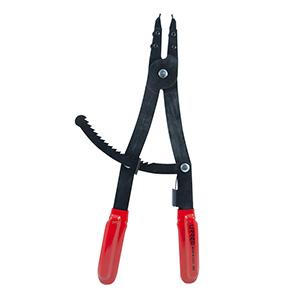 Pinza para cerrar anillos de retención mecanismo de matraca