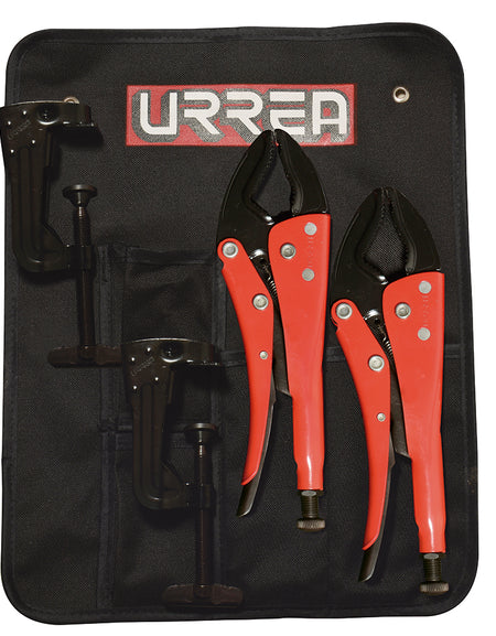 Juego 2 pinzas de presión con soporte para mini banco Urrea