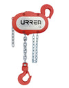 Polipasto manual 1 ramal 500kg, cadena 3 mt Urrea