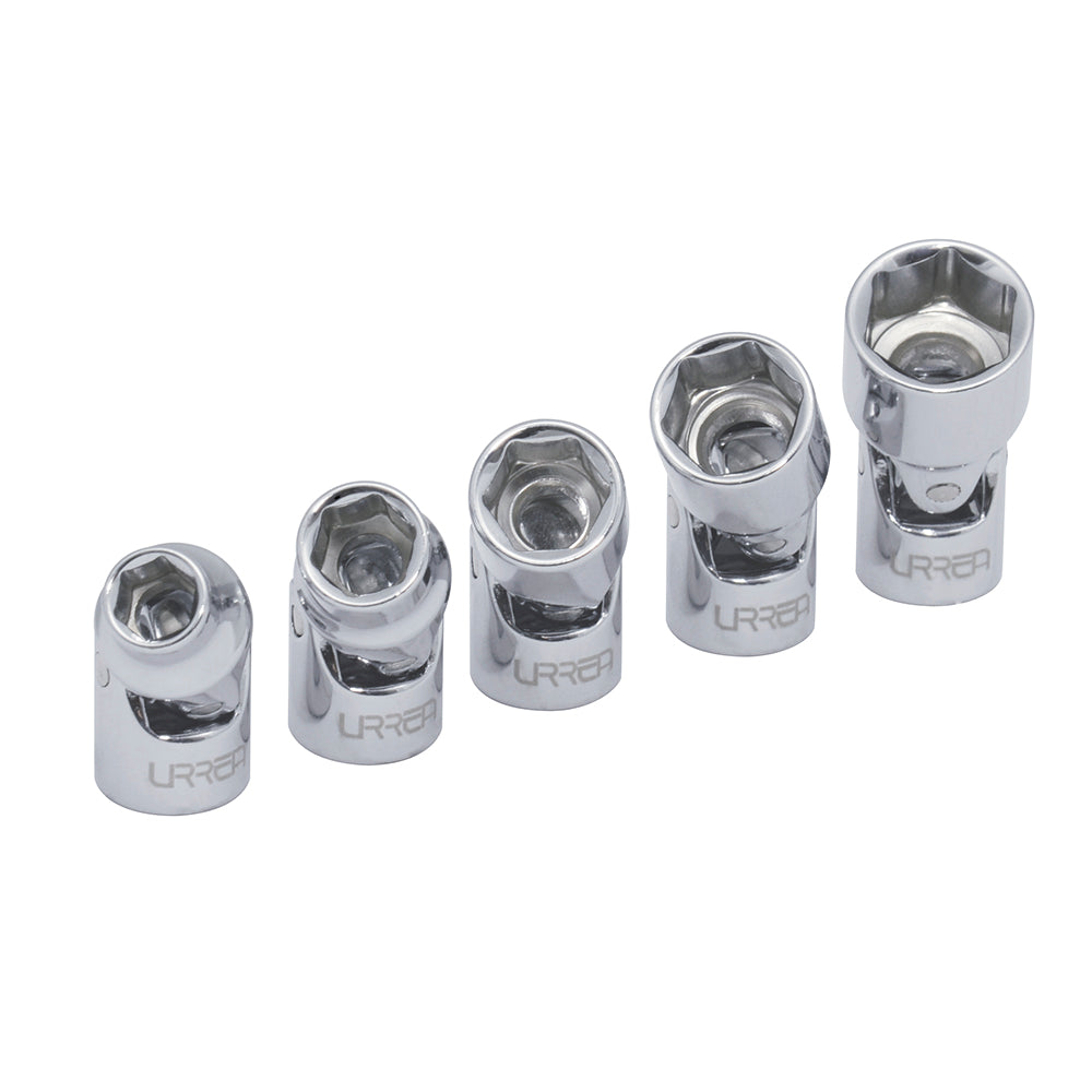 Juego de 5 dados flexibles en pulgadas 1/4" en riel Urrea